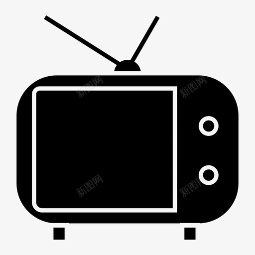 电视媒体广播图标svg_新图网 https://ixintu.com 内容可靠 媒体 广播 电视