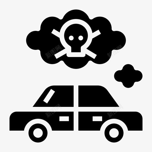 汽车污染一氧化碳烟雾图标svg_新图网 https://ixintu.com 一氧化碳 固体 污染 汽车 烟雾 空气污染