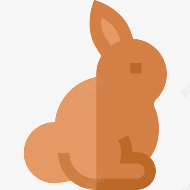 兔子弹簧54扁平图标图标