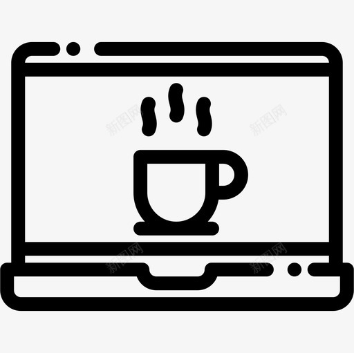 笔记本电脑23号咖啡厅线性图标svg_新图网 https://ixintu.com 23号 咖啡厅 电脑 笔记本 线性