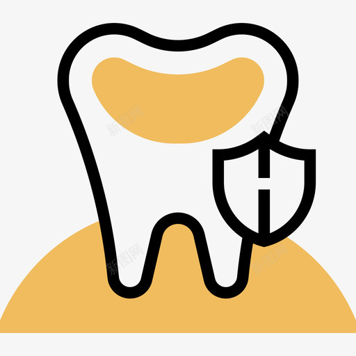 腐烂牙齿21黄色阴影图标svg_新图网 https://ixintu.com 牙齿 腐烂 阴影 黄色