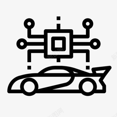 人工智能汽车图标图标