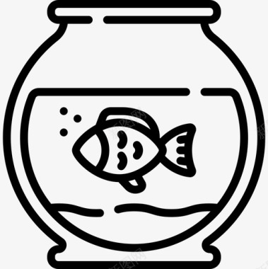 鱼缸宠物39线性图标图标