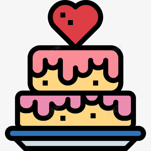 蛋糕蜜月2线性颜色图标svg_新图网 https://ixintu.com 线性 蛋糕 蜜月 颜色