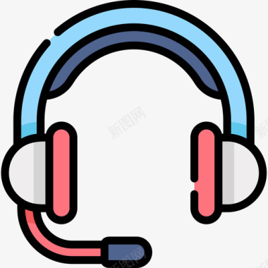 耳机电子商务72线性颜色图标图标