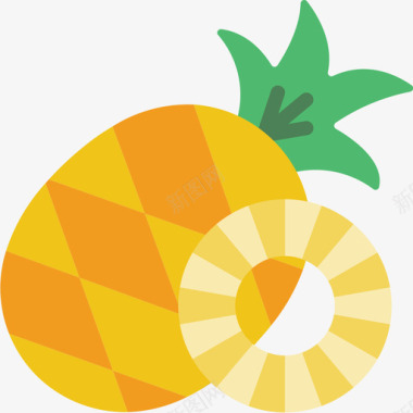 菠萝食品130扁平图标图标