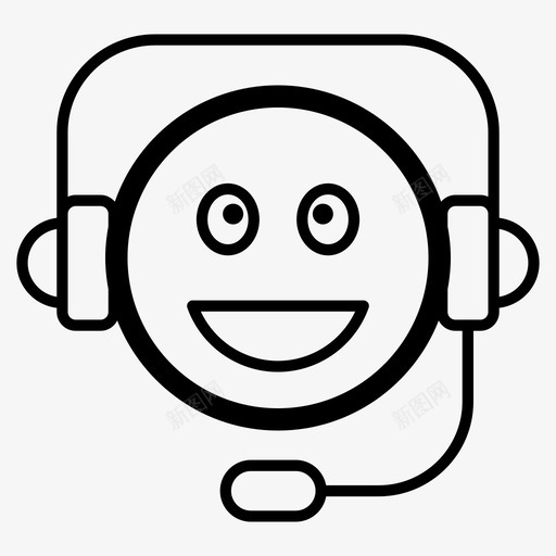 机器人脸笑脸表情符号情感图标svg_新图网 https://ixintu.com 情感 机器人脸笑脸 表情符号 表情符号线向量图标