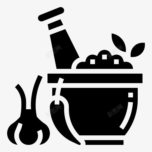 研磨香料配料砂浆图标svg_新图网 https://ixintu.com 烹饪字形 砂浆 研磨香料 调味料 配料