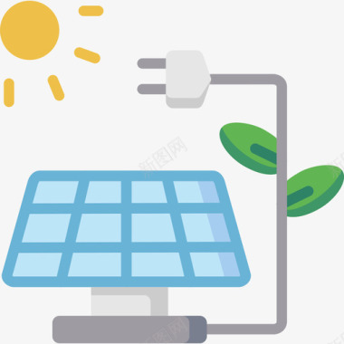 太阳能电池板生态182扁平图标图标