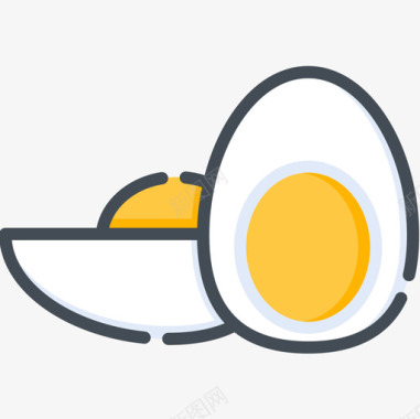 鸡蛋早餐4双色图标图标