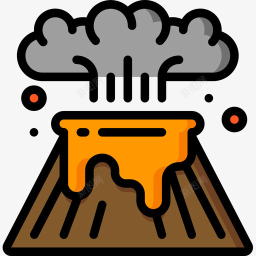 火山侏罗纪5线性颜色图标svg_新图网 https://ixintu.com 侏罗纪5 火山 线性颜色