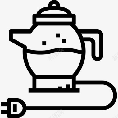 水壶家用电器线性图标图标