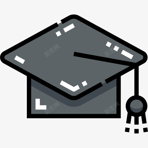 Mortarboard9级线性颜色图标svg_新图网 https://ixintu.com 9级 Mortarboard 线性 颜色