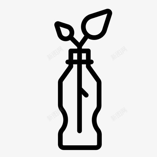 再利用瓶子植物图标svg_新图网 https://ixintu.com 再利用 回收 塑料瓶 植物 瓶子