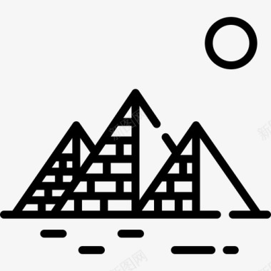 金字塔埃及13直线形图标图标