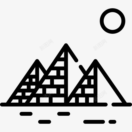 金字塔埃及13直线形图标svg_新图网 https://ixintu.com 埃及 直线 线形 金字塔