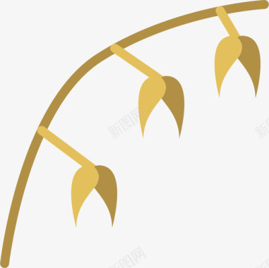燕麦植物3扁平图标图标