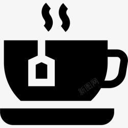装满查的茶杯茶杯圣诞食品和饮料装满图标高清图片