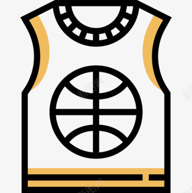 篮球衫95号衣服黄色阴影图标图标