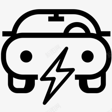 电动汽车电能节能图标图标