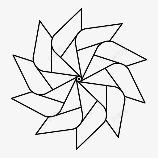 纸风车折纸十图标svg_新图网 https://ixintu.com 折纸 风车