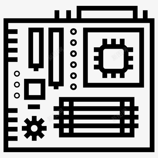 主板电路板硬件图标svg_新图网 https://ixintu.com 主板 图标 微电子 电路板 硬件 线图 计算机