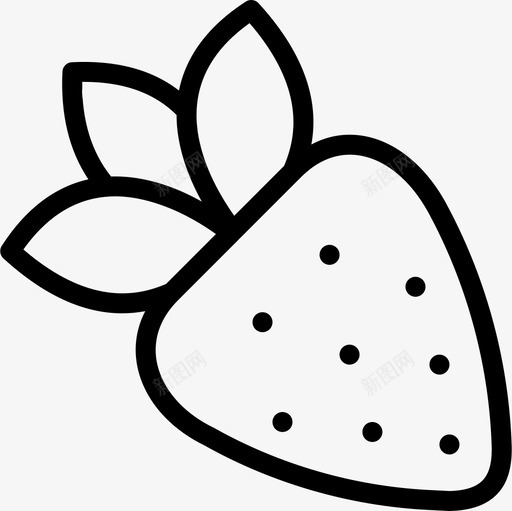草莓水果和蔬菜24种直线型图标svg_新图网 https://ixintu.com 24种 水果 直线 线型 草莓 蔬菜