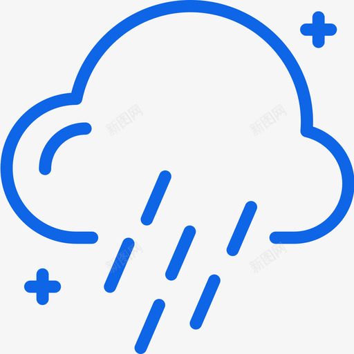 下雨天气204蓝色图标svg_新图网 https://ixintu.com 下雨 天气 蓝色