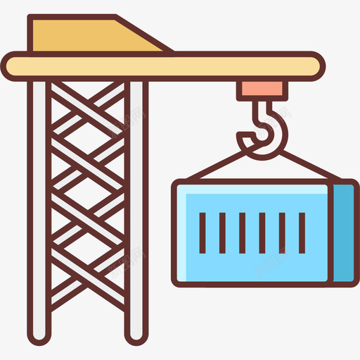 起重机物流69线性颜色图标svg_新图网 https://ixintu.com 物流69 线性颜色 起重机
