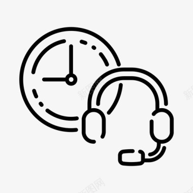 支持时间时钟耳机图标图标