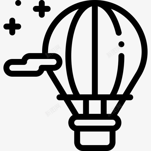 热气球自由时间30直线型图标svg_新图网 https://ixintu.com 时间 热气球 直线 线型 自由