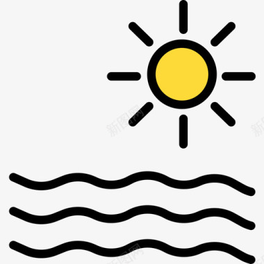 太阳第八季线性颜色图标图标