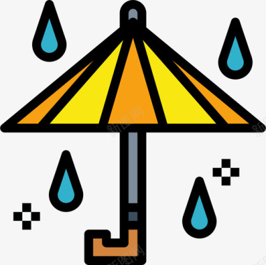 伞第二季线性颜色图标图标
