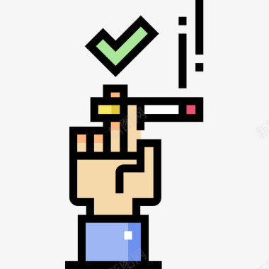 吸烟公共服务7线性颜色图标图标