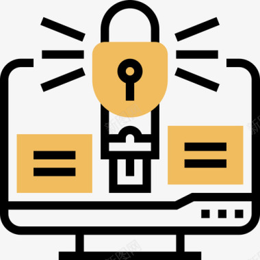安全机密信息6黄色阴影图标图标