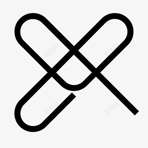 弯曲回形针弯曲办公室图标svg_新图网 https://ixintu.com 办公室 回形针 弯曲 弯曲回形针