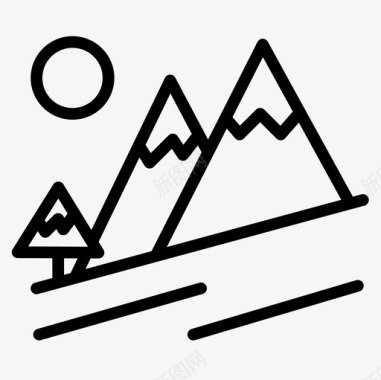 山第6季直线图标图标
