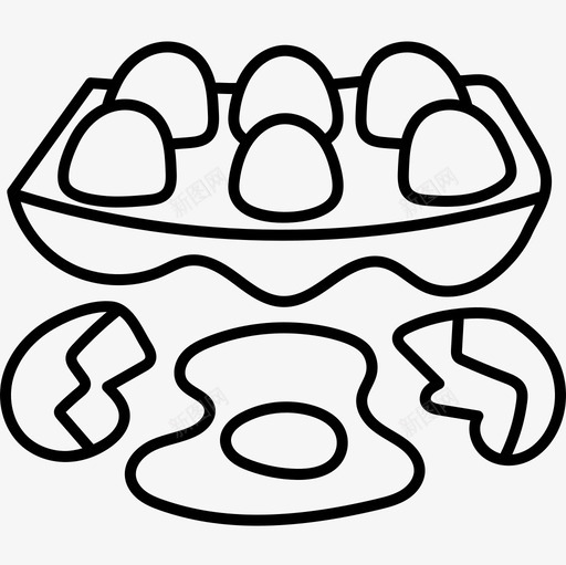 鸡蛋面包店64黑色图标svg_新图网 https://ixintu.com 面包店64 鸡蛋 黑色