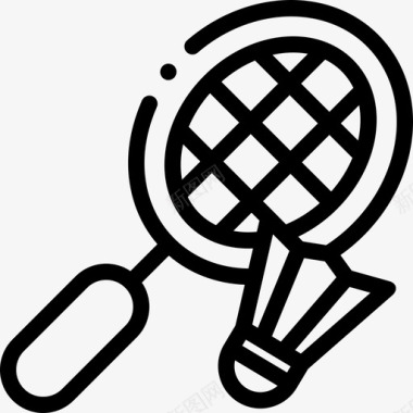 羽毛球运动80直线型图标图标