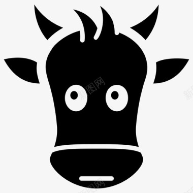 牛脸动物表情符号图标图标