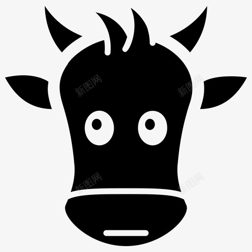 牛脸动物表情符号图标svg_新图网 https://ixintu.com 动物 哺乳动物 图标 牛头 牛脸 符号 表情