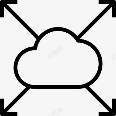 云计算云15线性图标图标