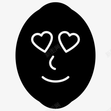 心眼柠檬表情符号情感图标图标