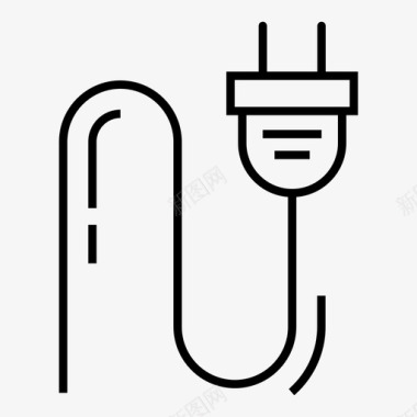 电插头能源插头连接器图标图标