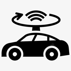 汽车传感器激光雷达自动驾驶汽车汽车wifi图标高清图片