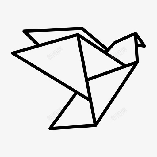 折纸鸟动物工艺图标svg_新图网 https://ixintu.com 动物 工艺 折纸 飞行