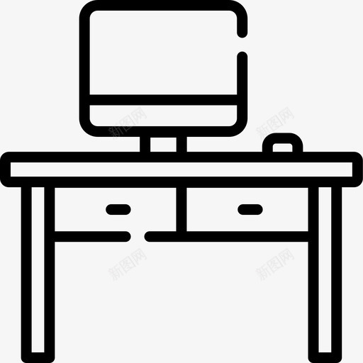 计算机161办公室线性图标svg_新图网 https://ixintu.com 办公室 线性 计算机