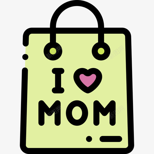 购物袋母亲节20线性颜色图标svg_新图网 https://ixintu.com 母亲节20 线性颜色 购物袋