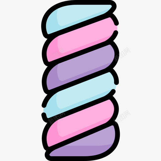 棉花糖糖果和糖果14线性颜色图标svg_新图网 https://ixintu.com 棉花糖 糖果和糖果14 线性颜色