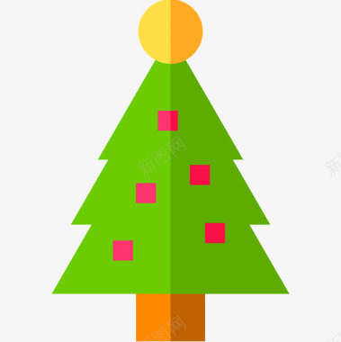 圣诞树圣诞玩具公寓图标图标